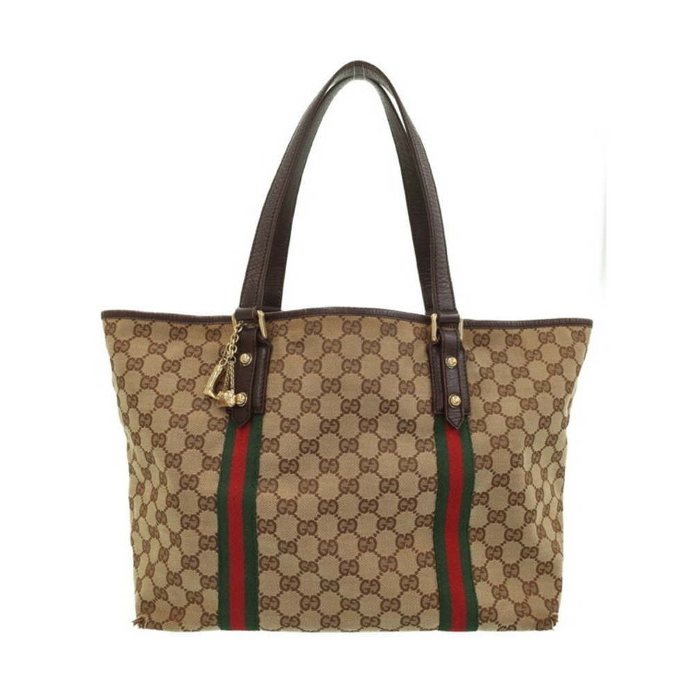 Gucci Tan Sherry Shoulder canvas Brown web Supreme signature GG bag - Picture 2 of 9